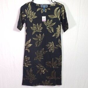 Karen Scott Deep Black Dot Print Dress (AH)